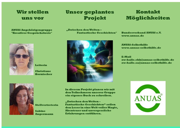 Rückseite des Flyers der Zweigstelle Halle